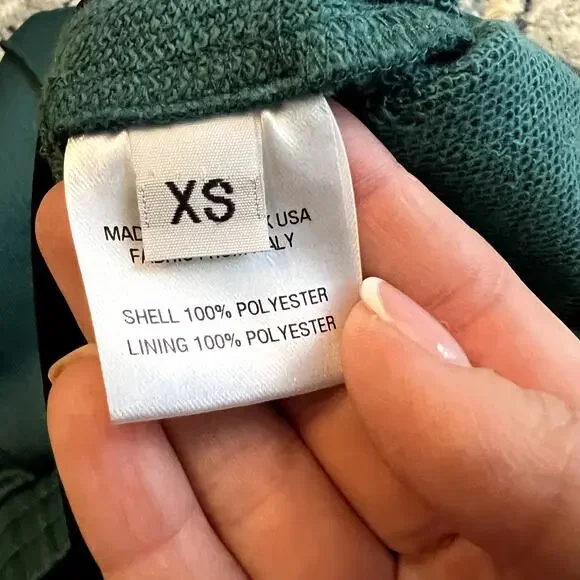 AREA Emerald Green Pants Crystal Side Stripe Zip Pocket Straight Leg size XS - Picture 8 of 9